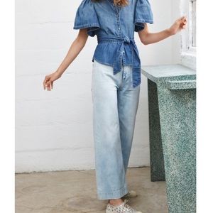 Rebecca Taylor La Vie Wide Leg Crop Jeans